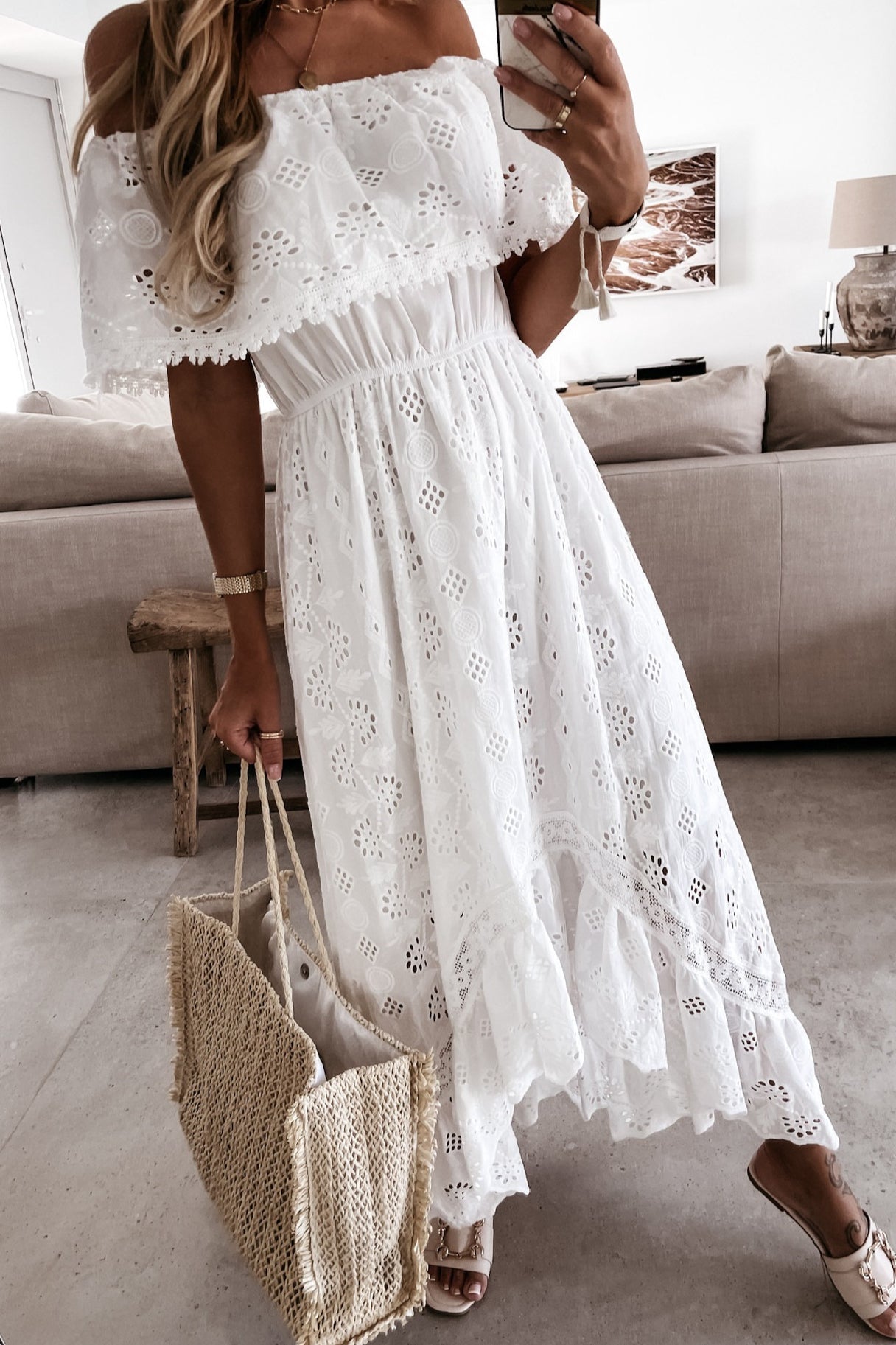 ZEYA - Nicole Boho Off-Shoulder Maxi Dress