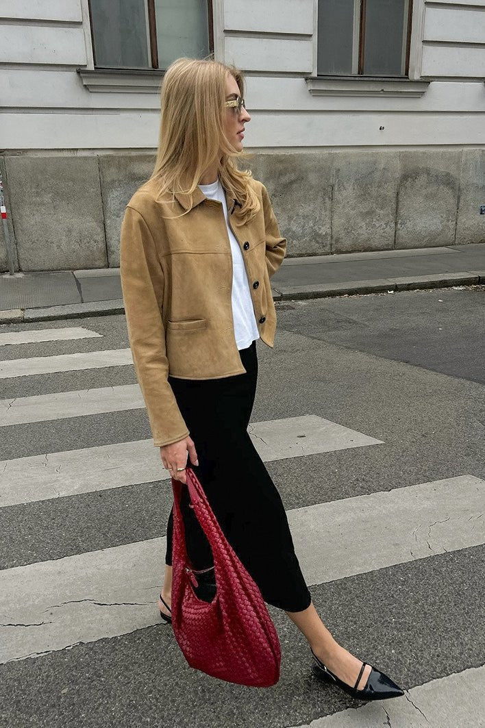 ZEYA - Nika Faux Suede Cropped Jacket
