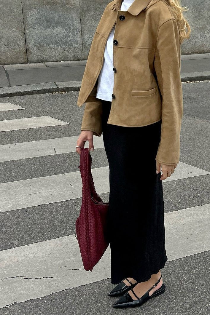 ZEYA - Nika Faux Suede Cropped Jacket