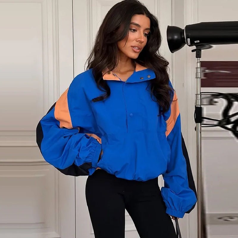 ZEYA - Olivia Oversized Colorblock Cropped Jacket