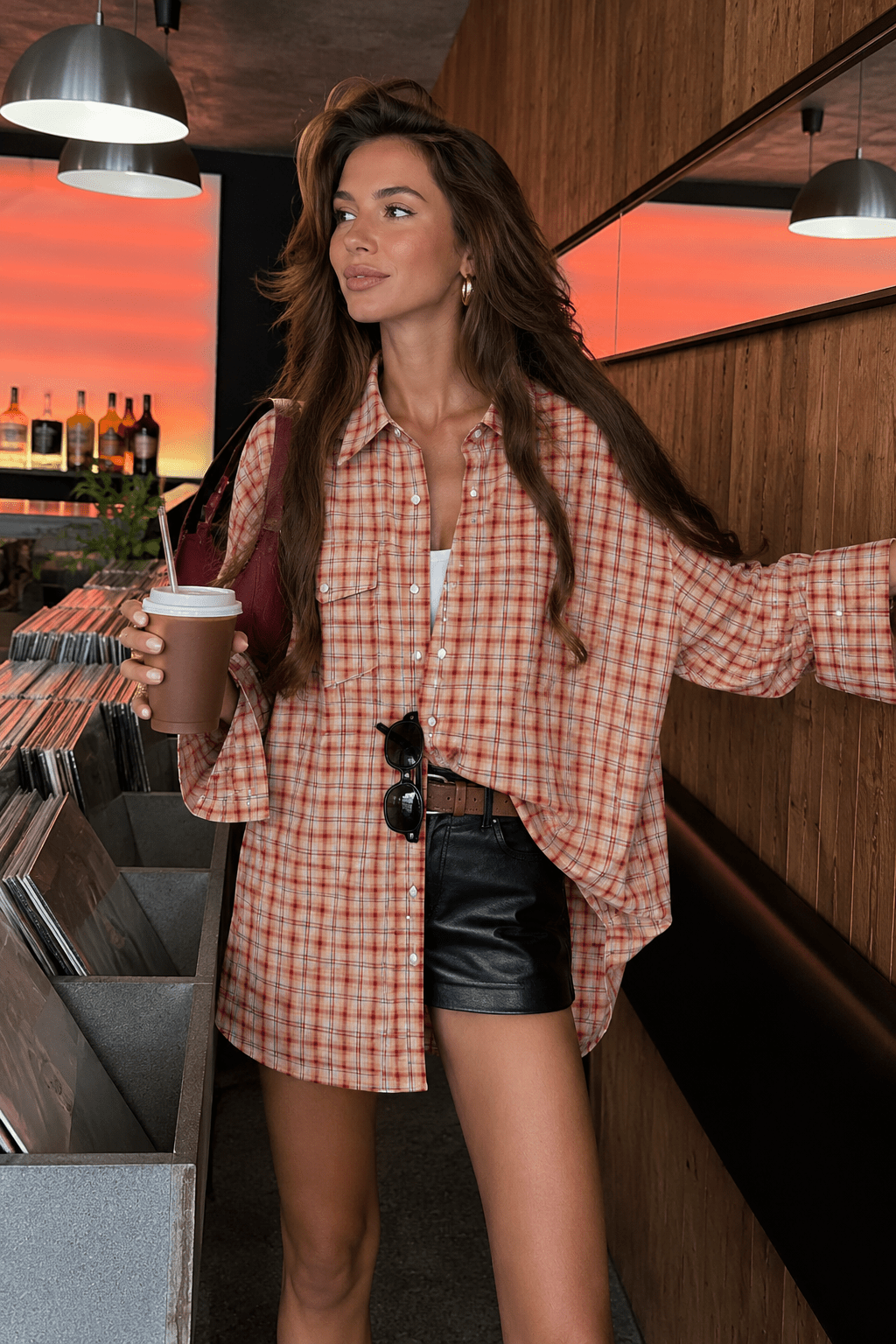 ZEYA - Olivia Oversized Plaid Shirt Blouse