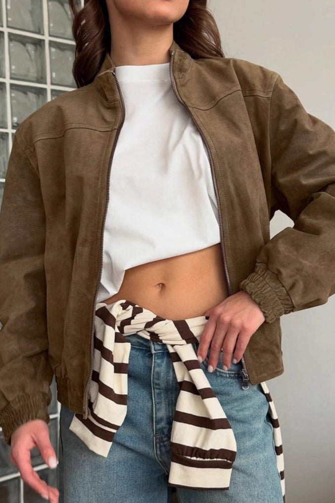 ZEYA - Olivia Vintage Khaki Suede Jacket