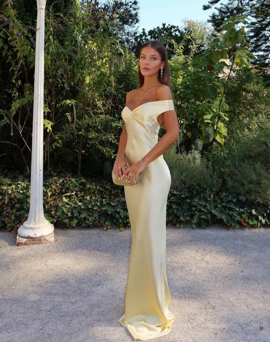 ZEYA - Ophelia Offshoulder Satin Maxi Dress