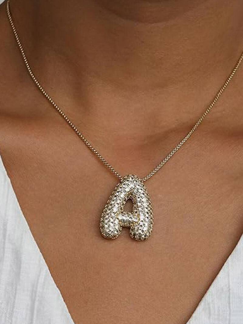 ZEYA - Pavé Letter Necklace