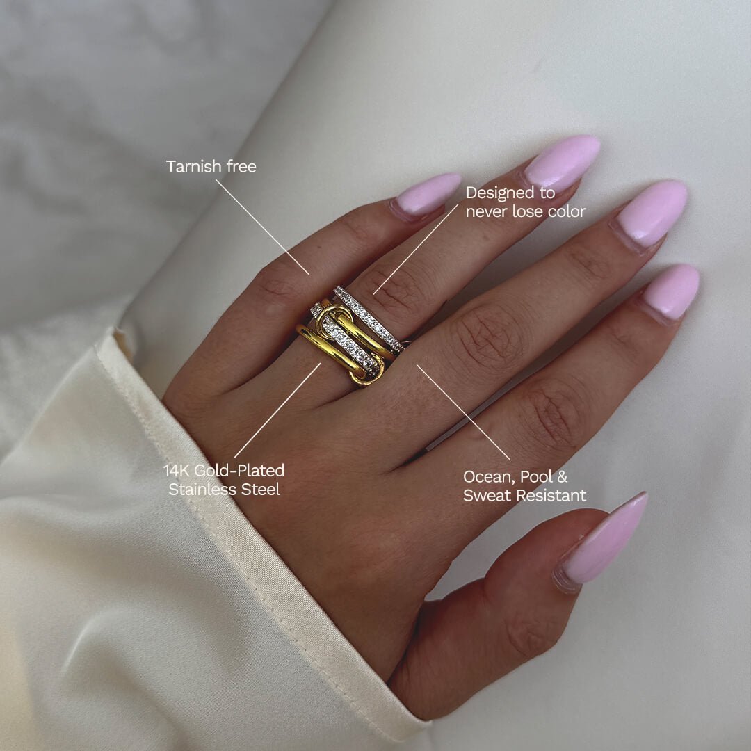 ZEYA - Ramona Rhinestone Stacked Ring