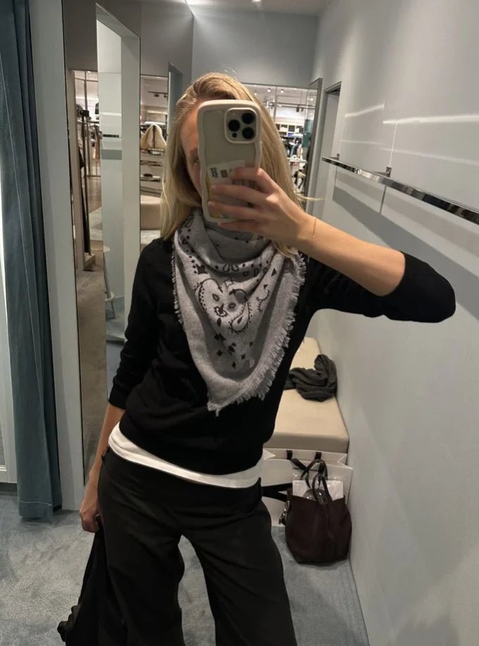 ZEYA - Reese Paisley Knitted Bandana Scarf