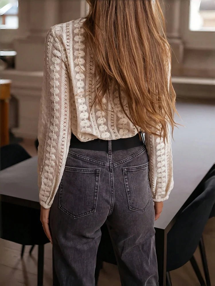ZEYA - Riona Hollow Knit Pullover Sweater