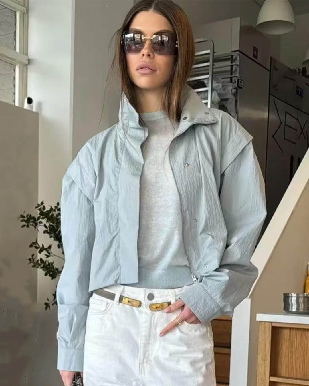 ZEYA - Roxana High Collar Cropped Jacket
