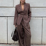 Ruby Pinstripe Pant Suit