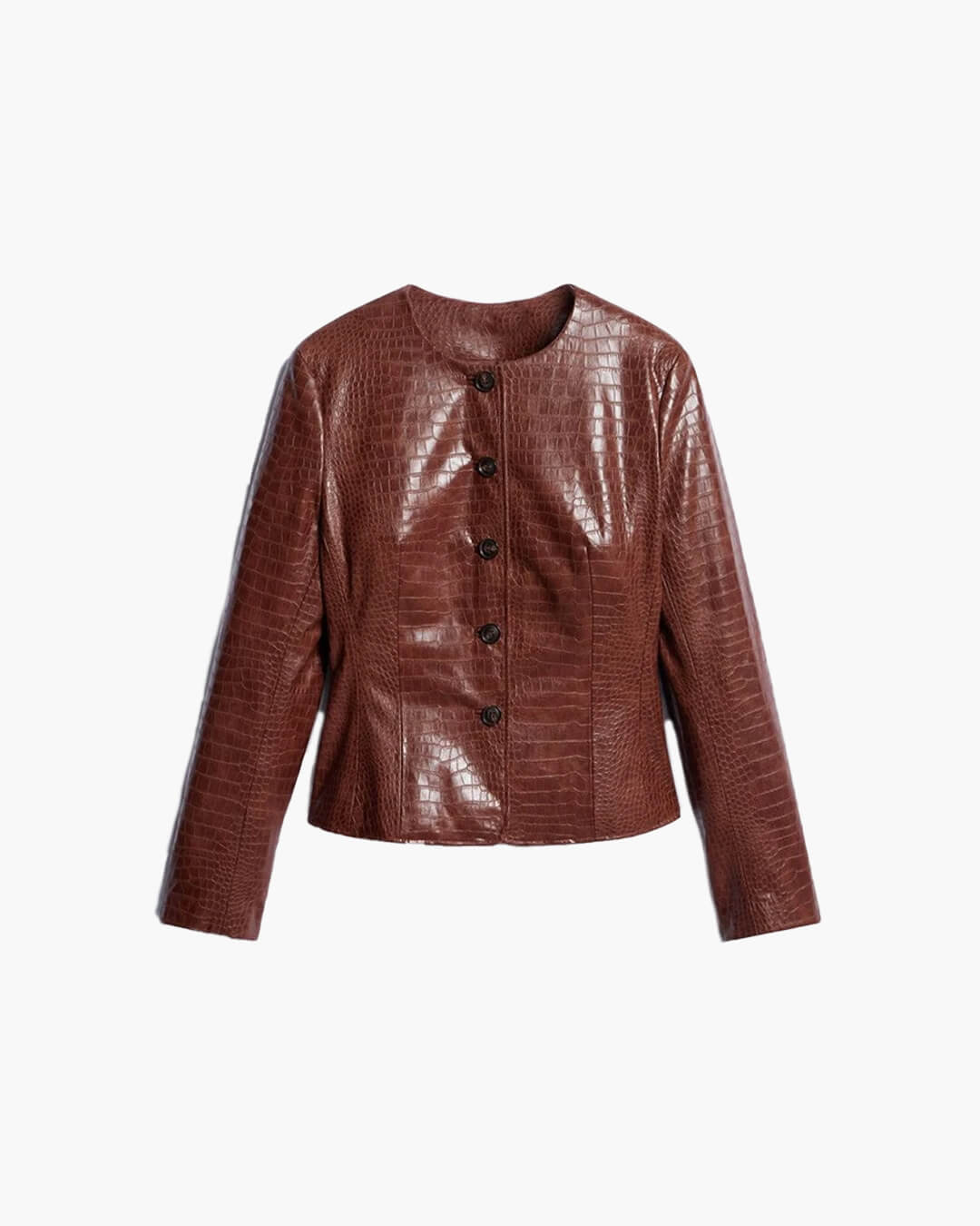 ZEYA - Ruth Croc Embossed Faux Leather Jacket