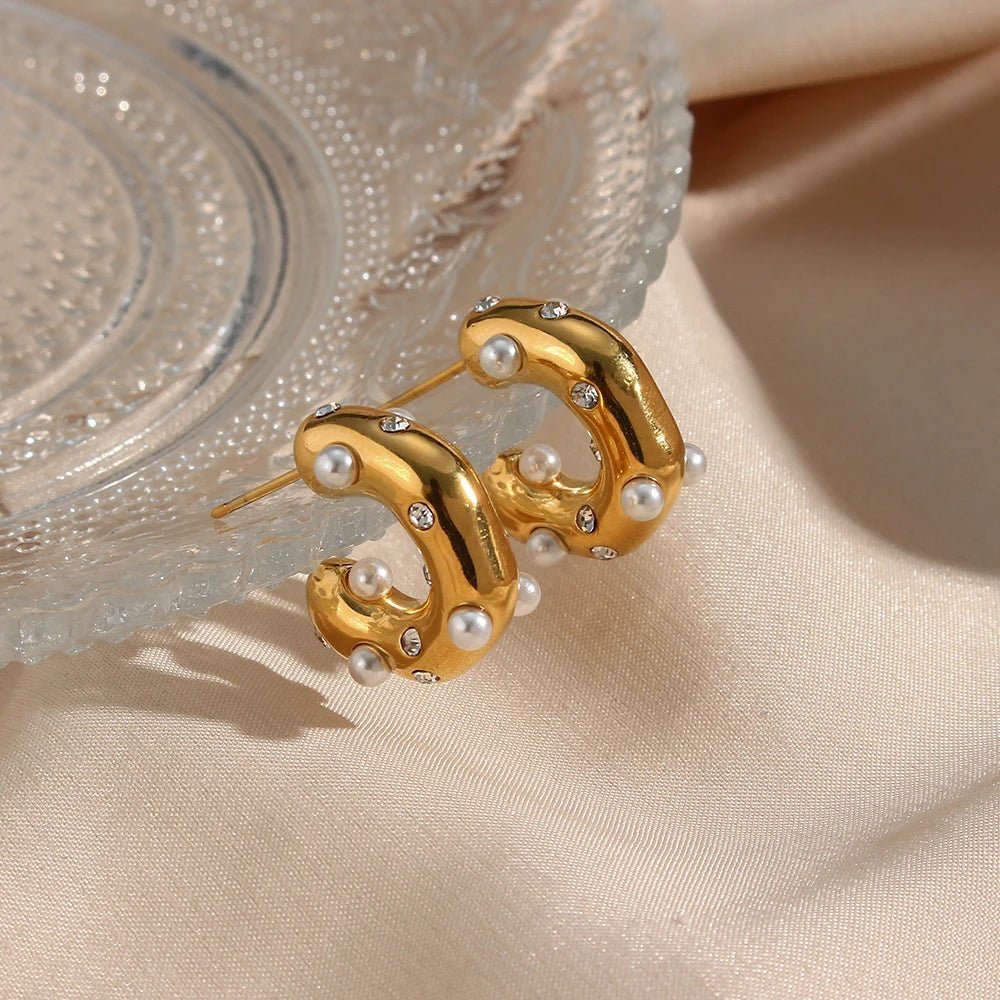 ZEYA - Samira Pearl Hoop Earrings