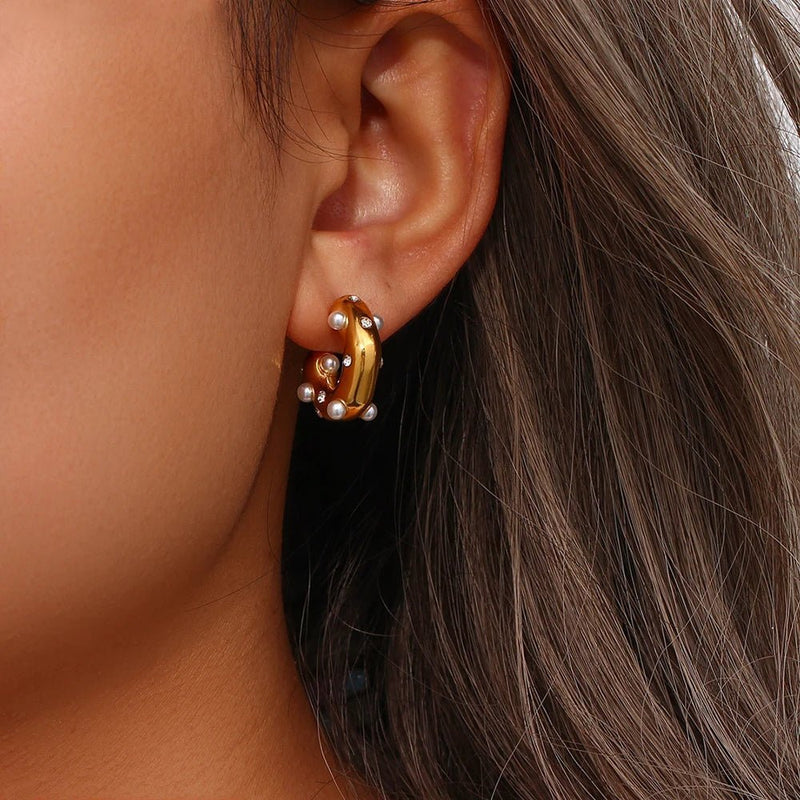 ZEYA - Samira Pearl Hoop Earrings