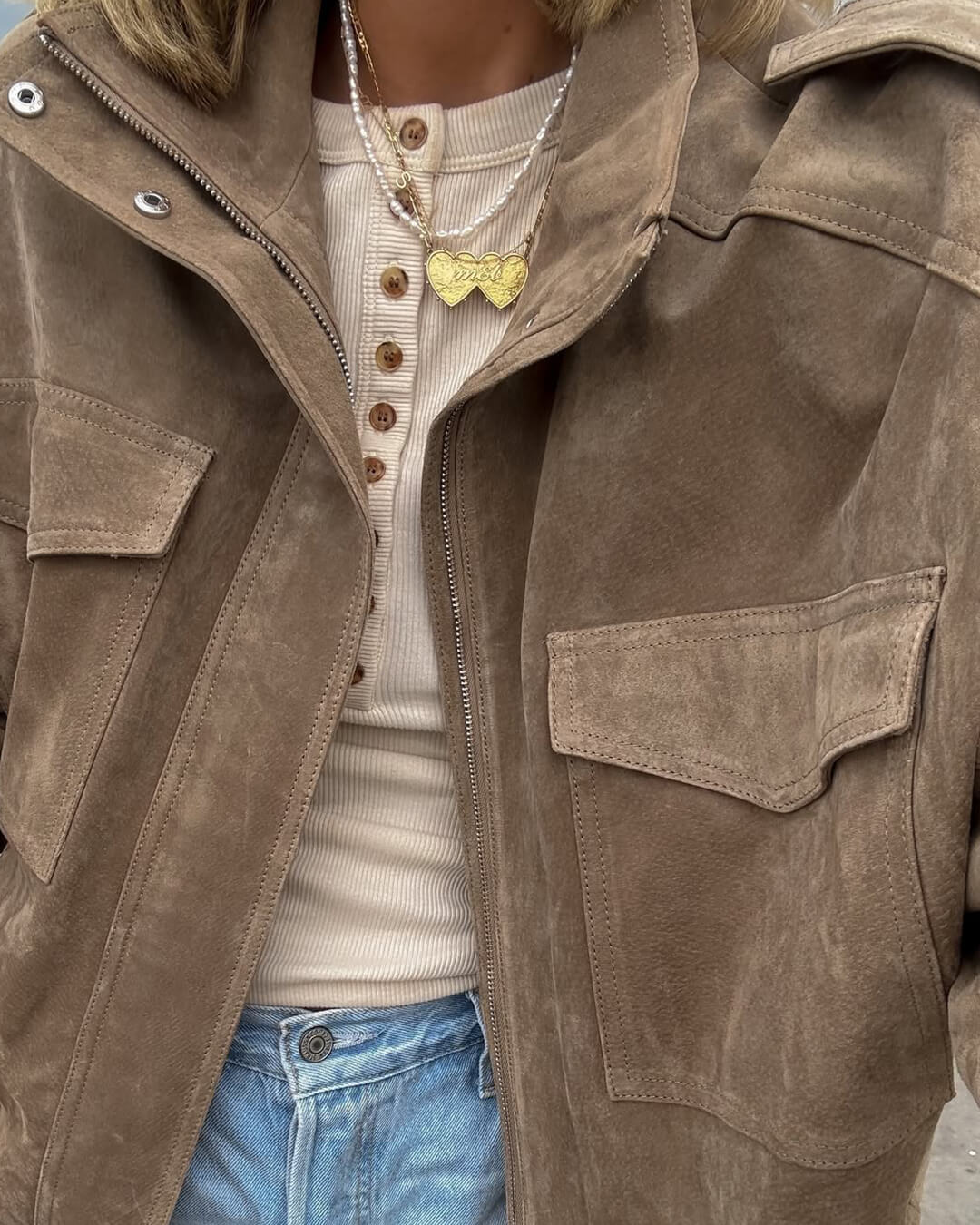 ZEYA - Sandra Suede Moto Jacket