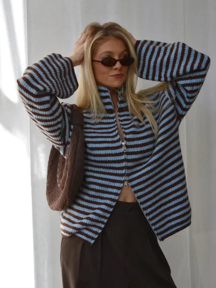 ZEYA - Sarah Striped Knit Cardigan