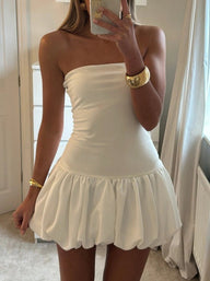Robe Jane à taille basse et ourlet bulle