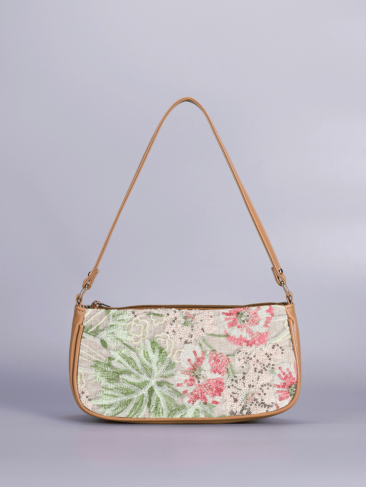 ZEYA - Sophia Embroidered Sequin Shoulder Bag