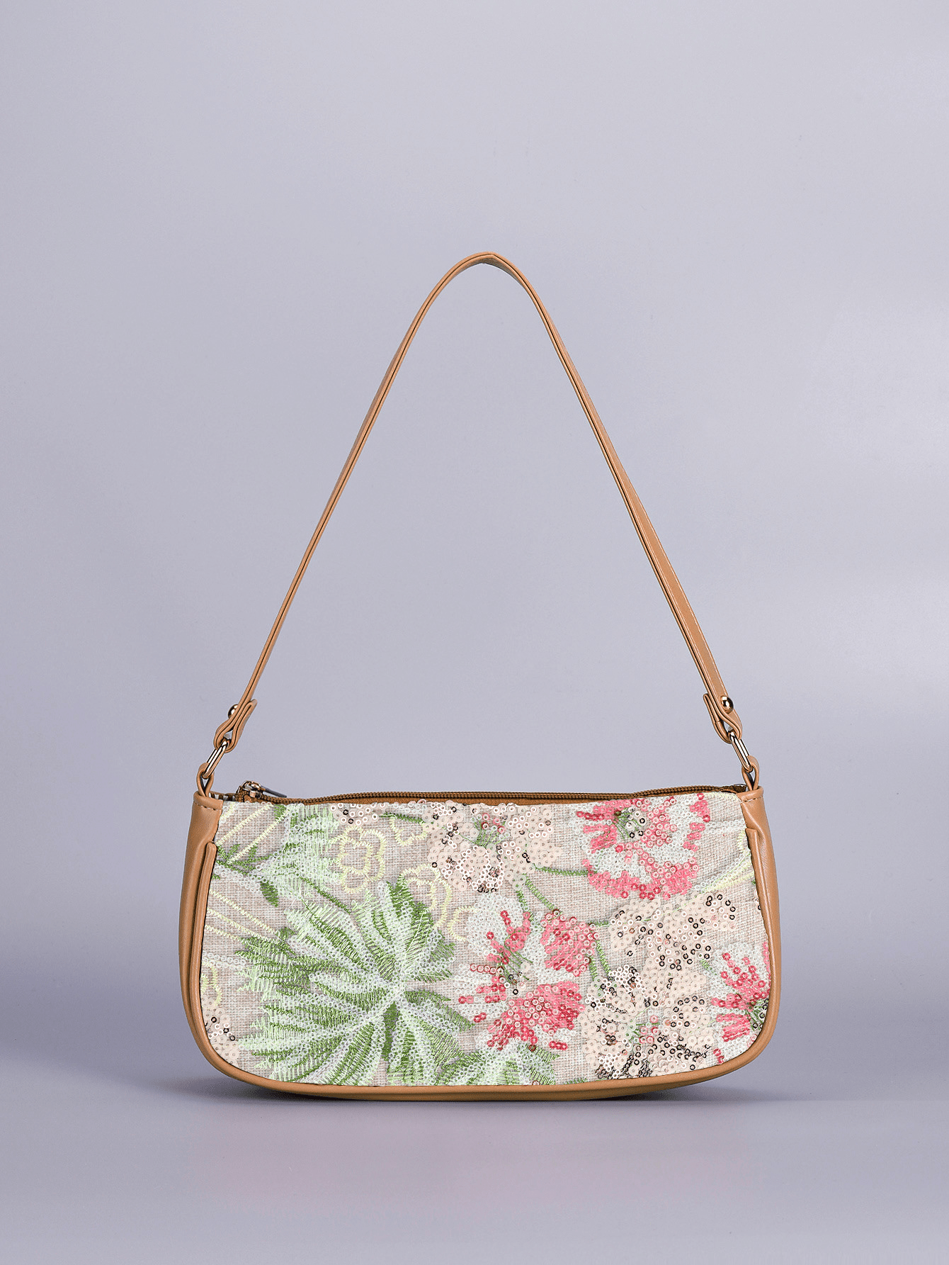 ZEYA - Sophia Embroidered Sequin Shoulder Bag