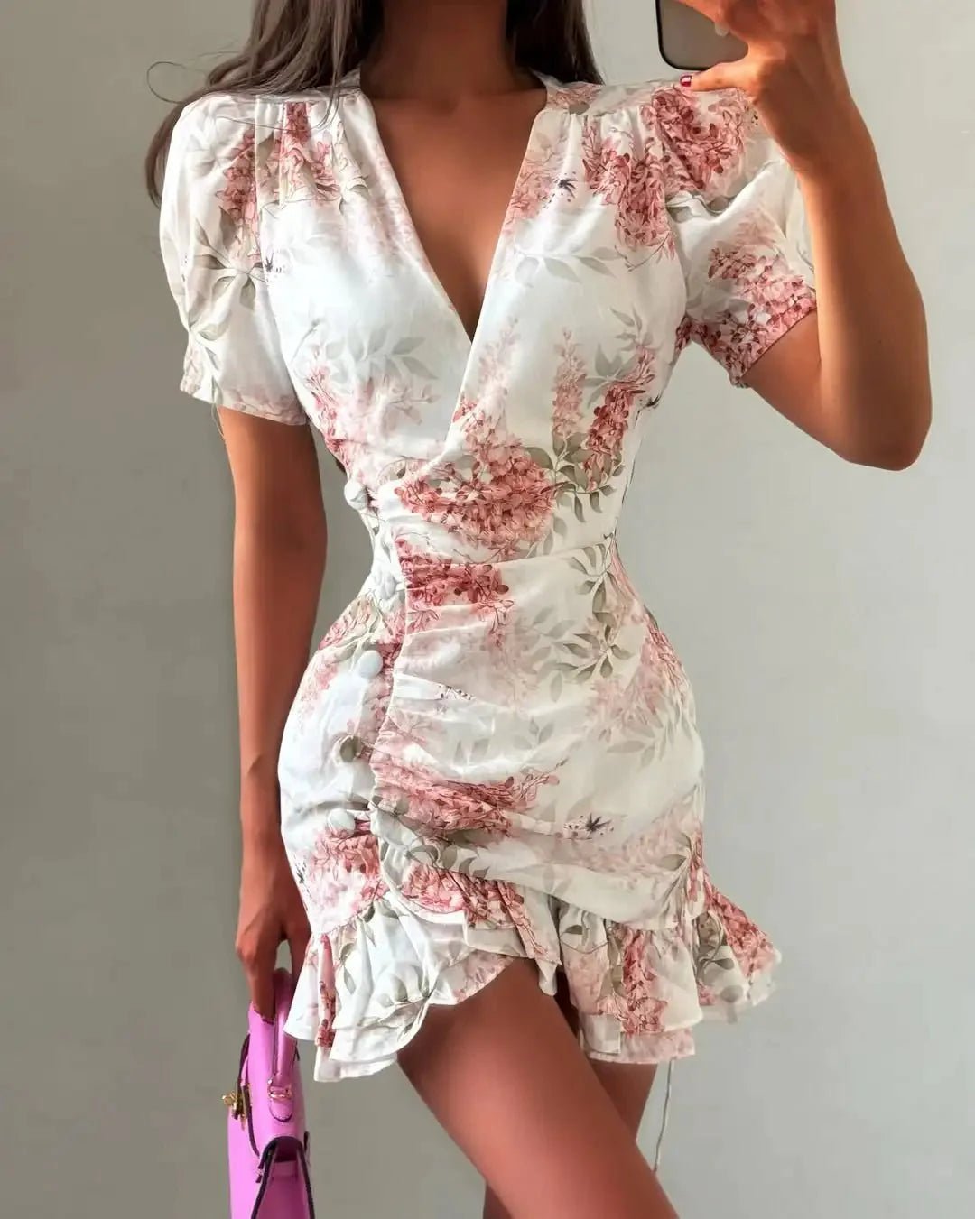 ZEYA - Sophia Floral V-Neck Mini Dress