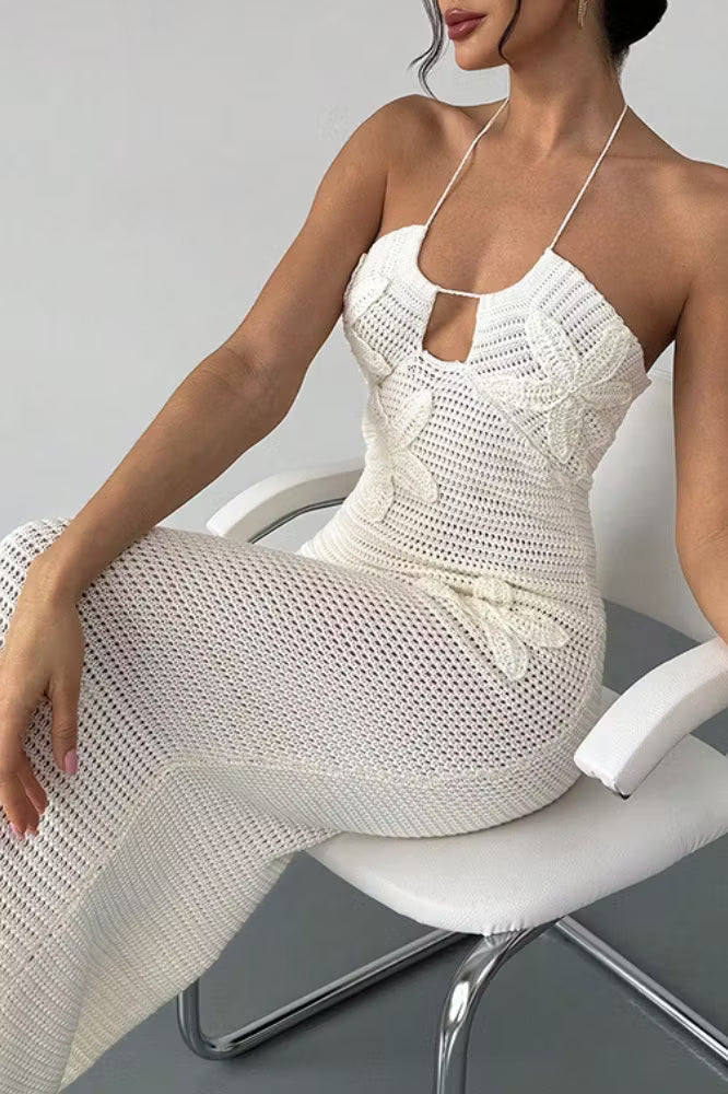 Robe Sophie à découpes et col halter