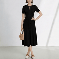 Robe fendue en maille à col en V Soraya French