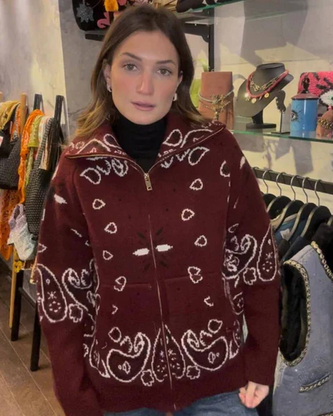 Stacey Paisley Knitted Cardigan