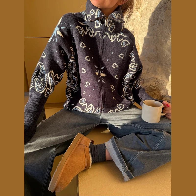 ZEYA - Stacey Paisley Knitted Cardigan