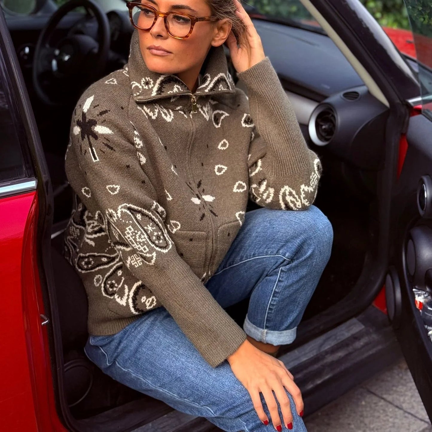 ZEYA - Stacey Paisley Knitted Cardigan