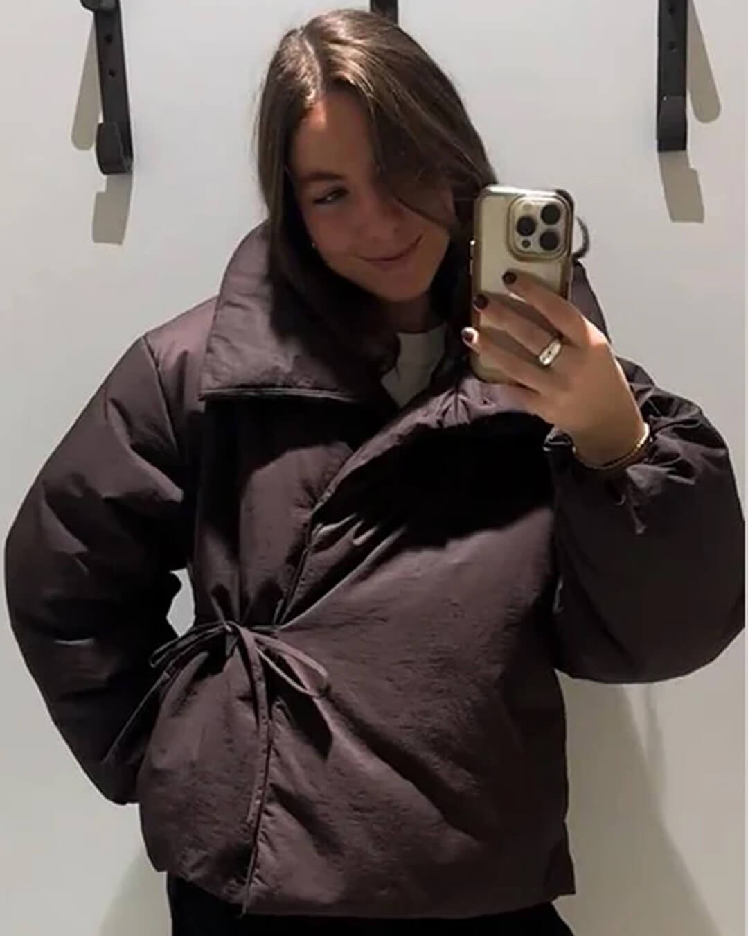 ZEYA - Suzanne High Collar Tie - Up Puffer Jacket