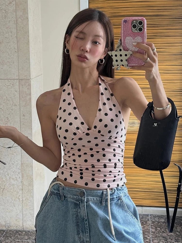 ZEYA - Tamsin Polka Dot Halter Vest