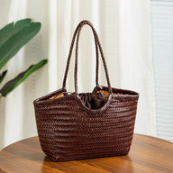 Sac cabas Tatum en simili cuir tressé à la main