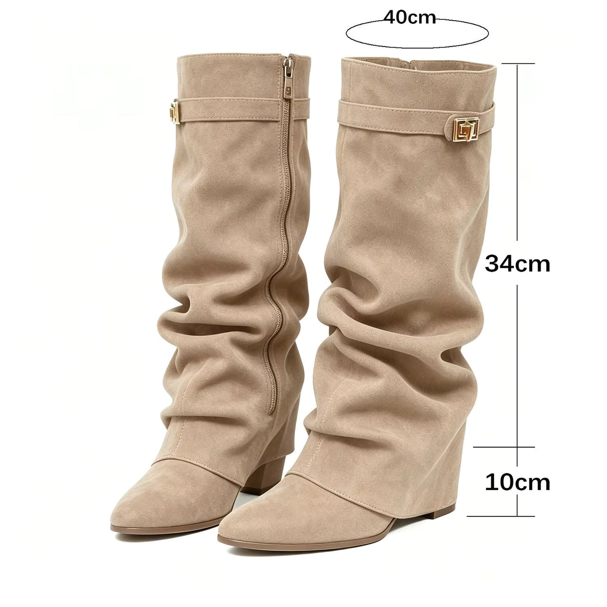 ZEYA - Teresa Slouchy Pointed Knee High Boots