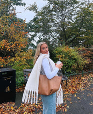 Thigh-Length Chunky Knit Scarf