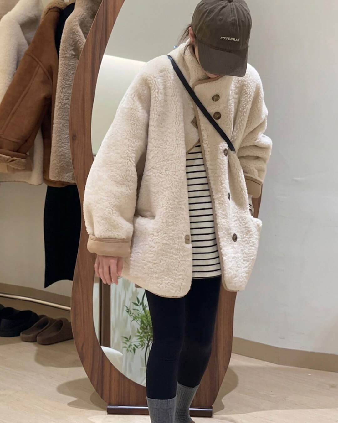 ZEYA - Tiara Stand Collar Faux Fur Coat