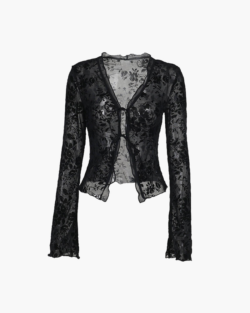 ZEYA - Ursa Tie Front Lace Blouse