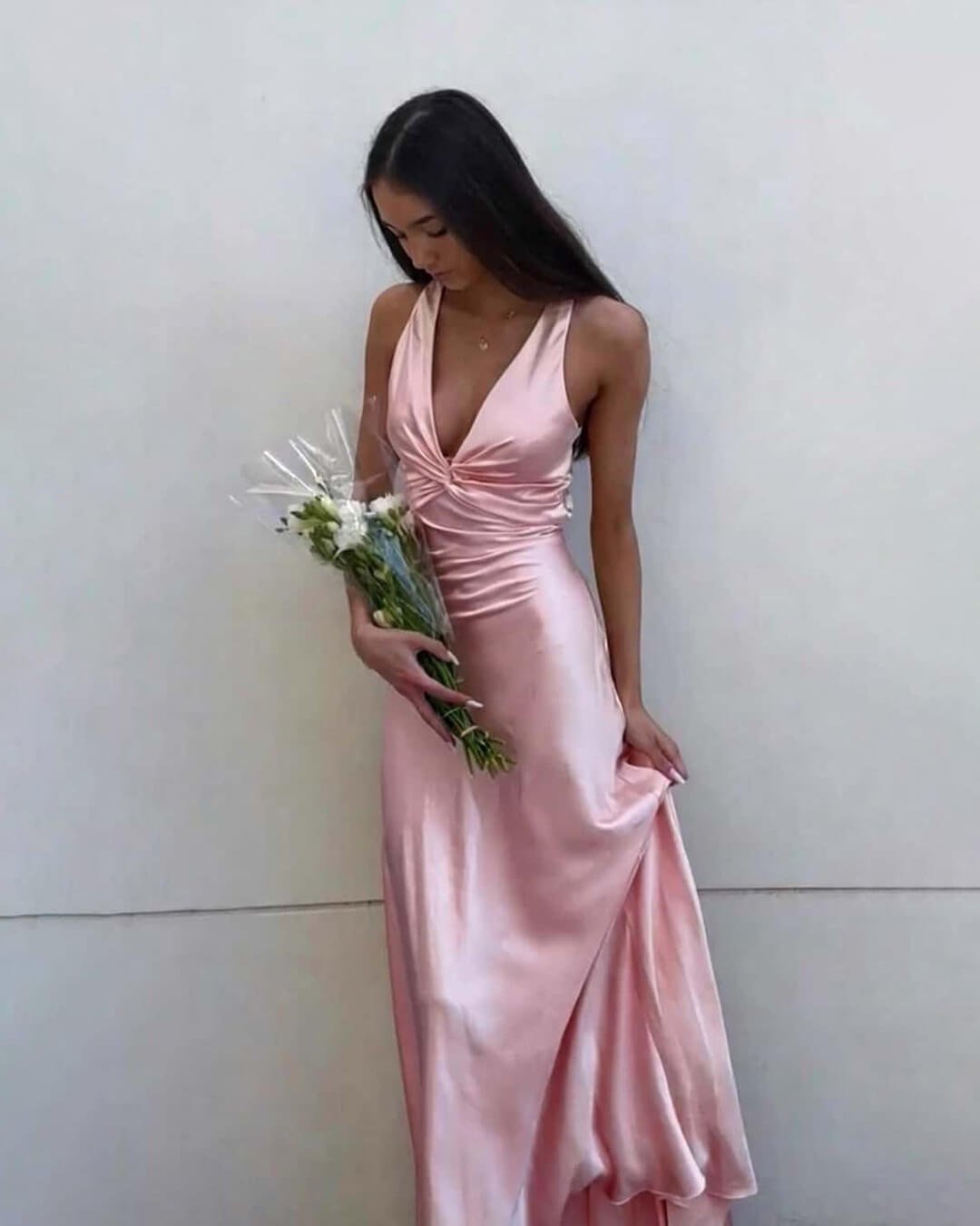ZEYA - Venus Satin Open Back Maxi Dress