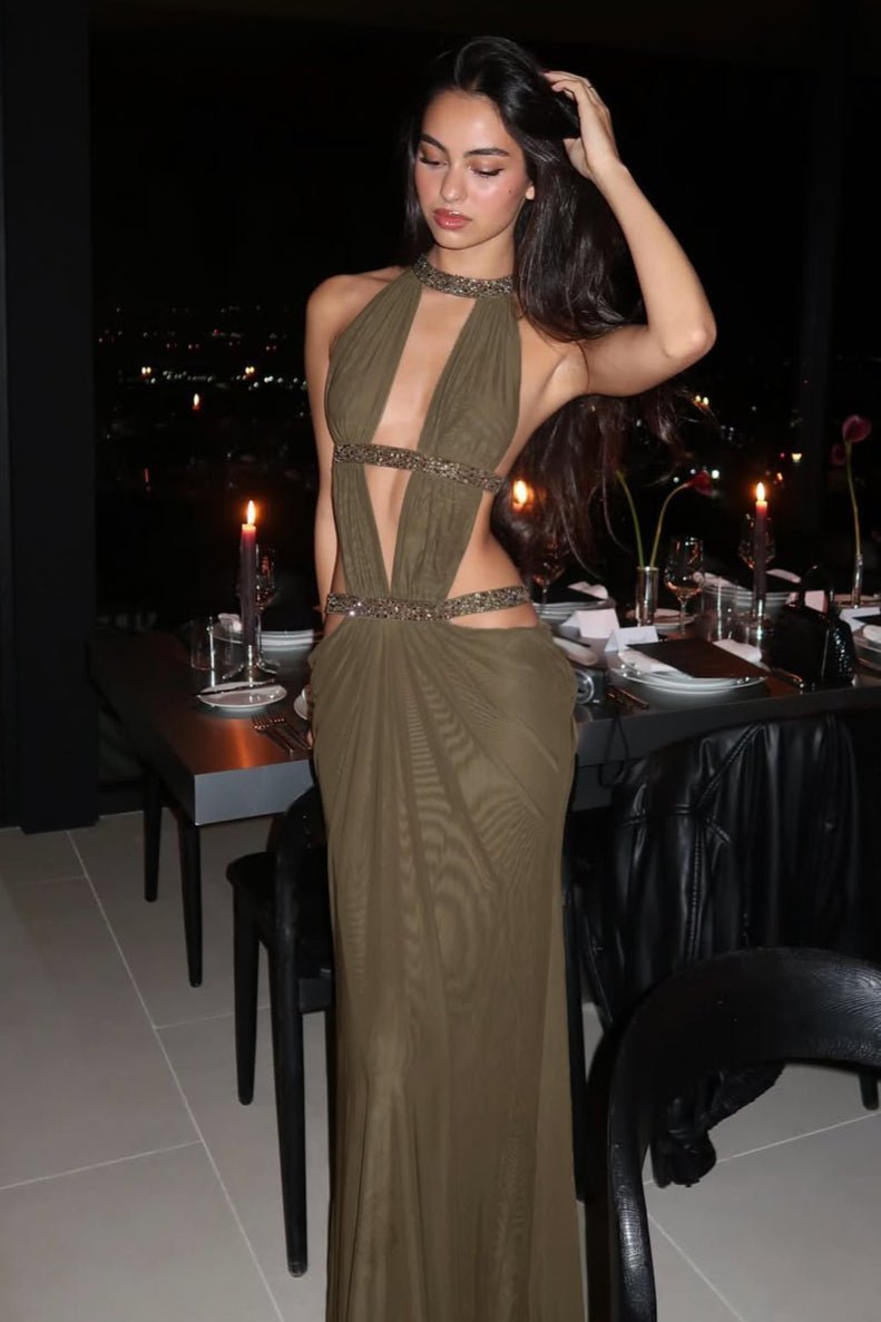 ZEYA - Vianne Ruched Cut Out Maxi Dress